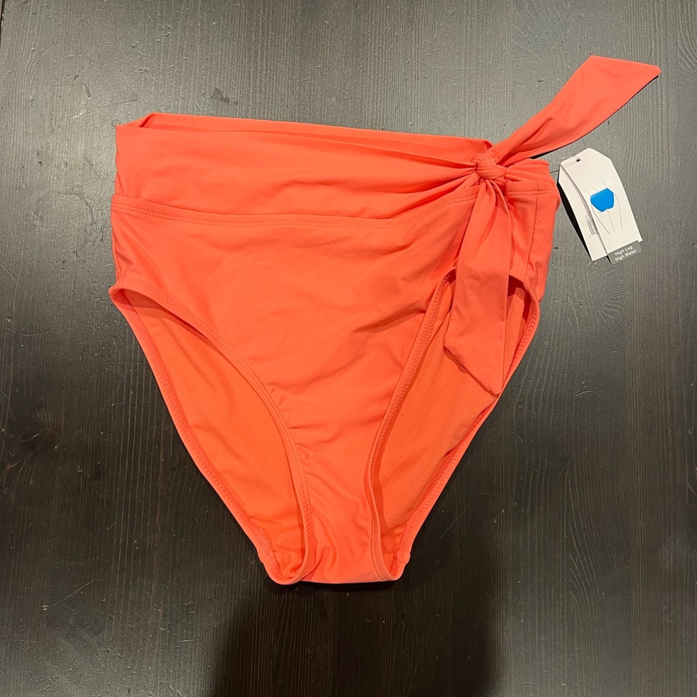 Coral High Waisted and Full Coverage Bikini Bottoms